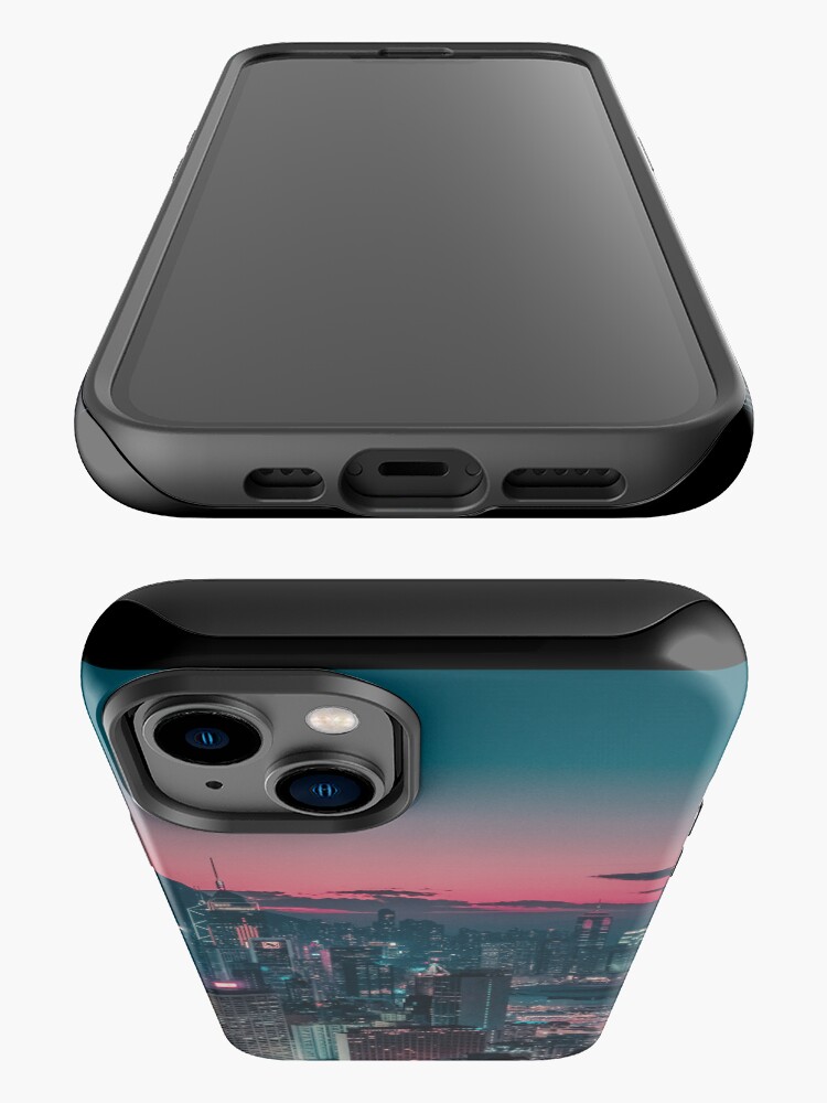 Thumbnail 3 of 4, iPhone Case, Night City at Dawn Cyberpunk Futuristic designed and sold by Bien Design.