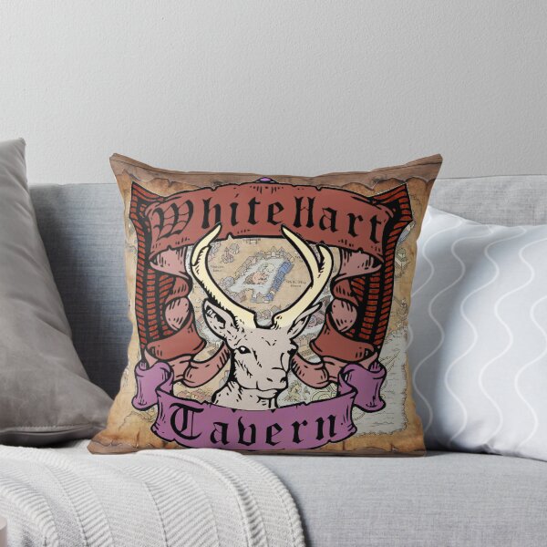 White Hart Tavern Throw Pillow Throw Pillow
