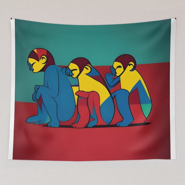 Item preview, Three Wise Monkeys designed and sold by No Flaws Stickers.