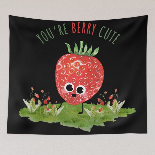 Item preview, You Are Berry Cute - Funny strawBerry pun designed and sold by KawaiiFoodArt.