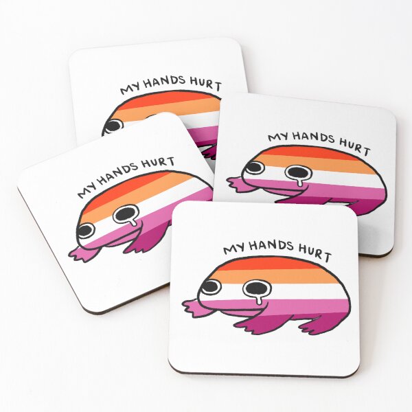 Item preview, My Hands Hurt | Cute WLW Frog, Lesbian Pride Flag Frog designed and sold by iristocat.