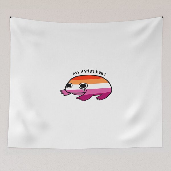 Item preview, My Hands Hurt | Cute WLW Frog, Lesbian Pride Flag Frog designed and sold by iristocat.