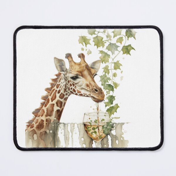 Item preview, Giraffe drinks wine funny humorous logo designed and sold by FreewayPrint.