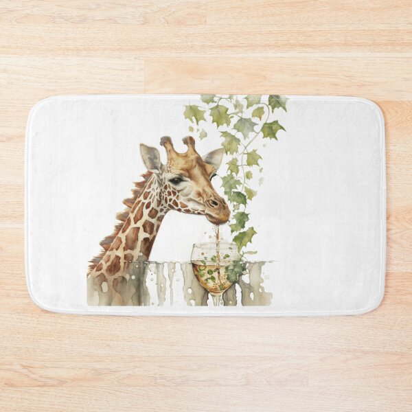 Item preview, Giraffe drinks wine funny humorous logo designed and sold by FreewayPrint.