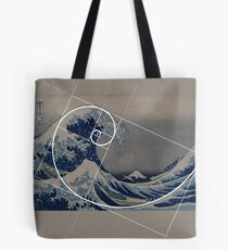 Hokusai Meets Fibonacci Tote Bag