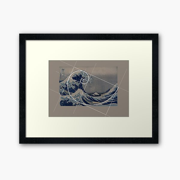 Hokusai Meets Fibonacci Framed Art Print