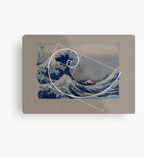Hokusai Meets Fibonacci Metal Print