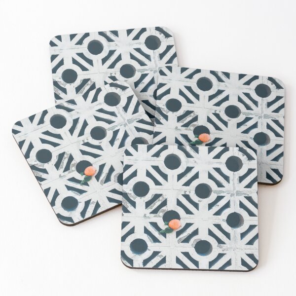 Item preview, Breeze Blocks Wall with Flower | Travel Architecture Photography designed and sold by Jacqueline Elise.