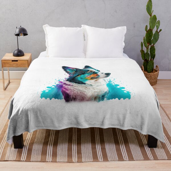 Item preview, Colorful Pop Art Cardigan Blue Merle Corgi Puppy designed and sold by PRINTED ..