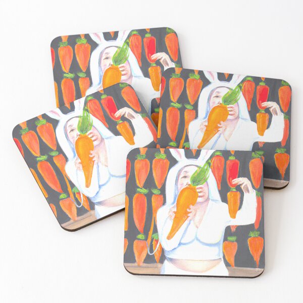 Item preview, Woman Wearing A Bunny Suit Selling Carrots designed and sold by ArtfulStoriesIG.