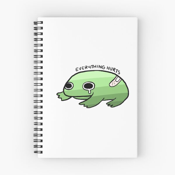 Item preview, Everything Hurts | Cute Green Gradient Frog with Bandage designed and sold by iristocat.