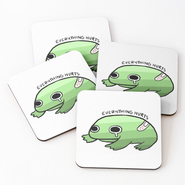 Item preview, Everything Hurts | Cute Green Gradient Frog with Bandage designed and sold by iristocat.
