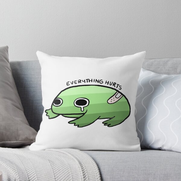 Item preview, Everything Hurts | Cute Green Gradient Frog with Bandage designed and sold by iristocat.