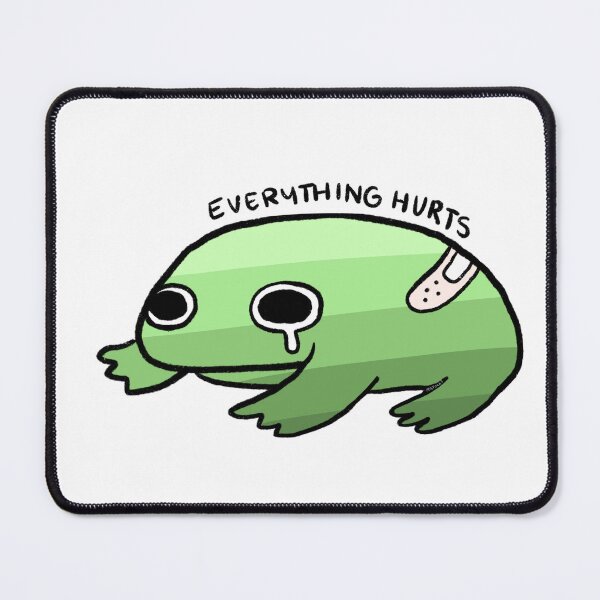 Item preview, Everything Hurts | Cute Green Gradient Frog with Bandage designed and sold by iristocat.