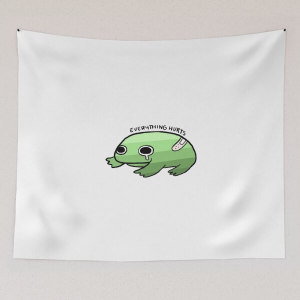 Item preview, Everything Hurts | Cute Green Gradient Frog with Bandage designed and sold by iristocat.