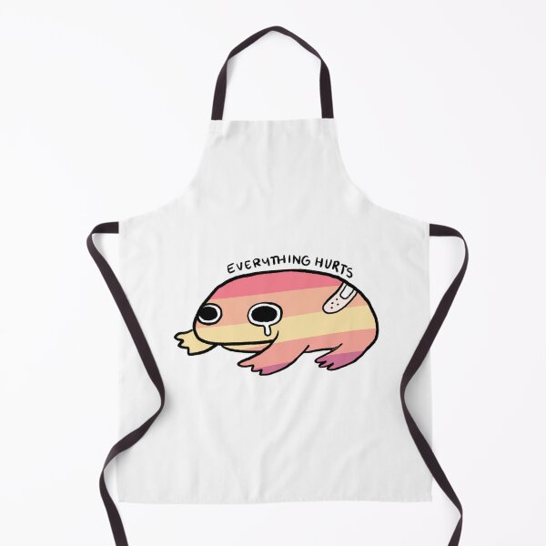 Item preview, Everything Hurts | Cute Candy Skies Pink Orange Frog with Bandage designed and sold by iristocat.