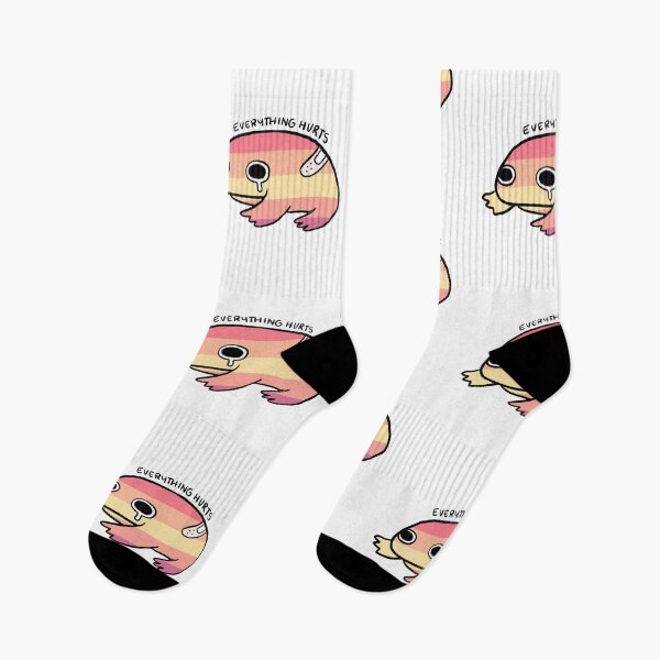 Item preview, Everything Hurts | Cute Candy Skies Pink Orange Frog with Bandage designed and sold by iristocat.