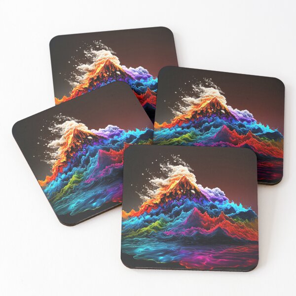 Item preview, Colorful mountain range designed and sold by MoreThanPosters.