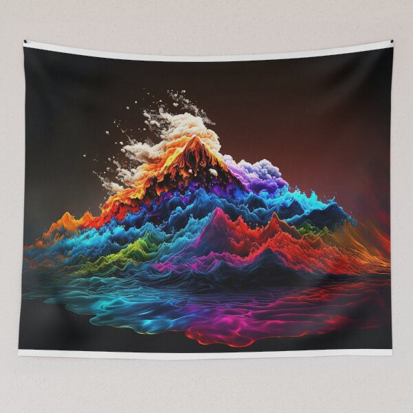 Item preview, Colorful mountain range designed and sold by MoreThanPosters.