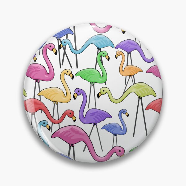 Artikelvorschau, Flocking Fabulous Flamingos All Over Print entworfen und verkauft von Unhinged Heather.