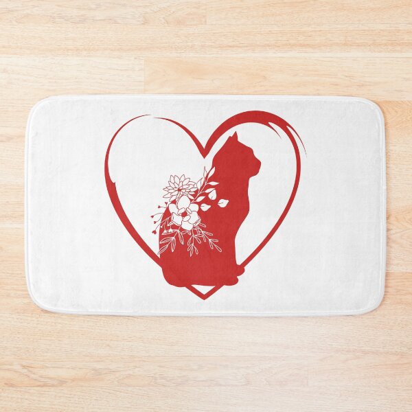 Item preview, Red Heart and Floral Cat designed and sold by FringyGingy.