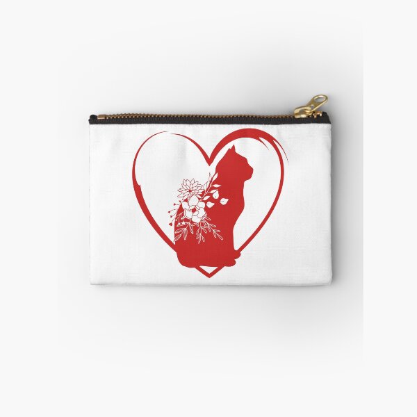 Item preview, Red Heart and Floral Cat designed and sold by FringyGingy.