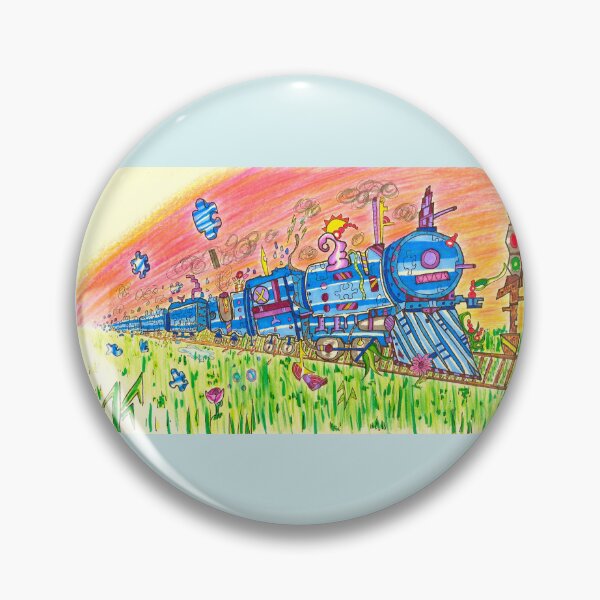 Item preview, Blue Abstract Colorful Puzzle Steam Train  designed and sold by Harold-Inks.
