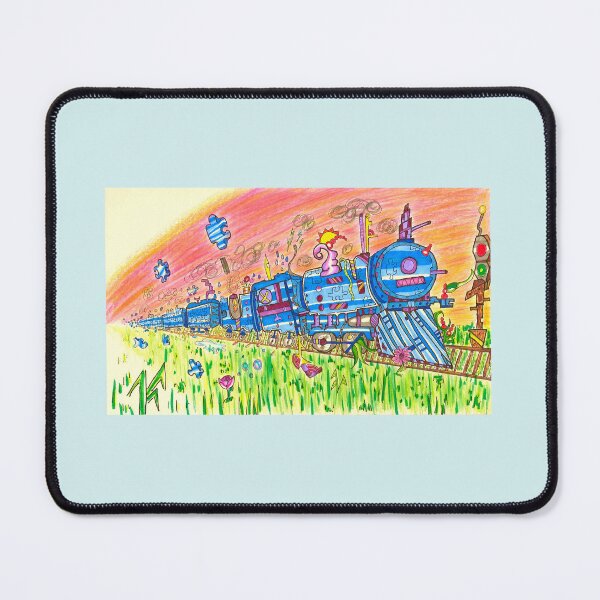 Item preview, Blue Abstract Colorful Puzzle Steam Train  designed and sold by Harold-Inks.