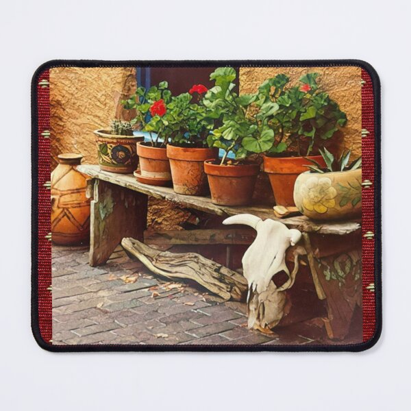 Item preview, Cattle Skull with Potted Geraniums  designed and sold by oh-bi-me.
