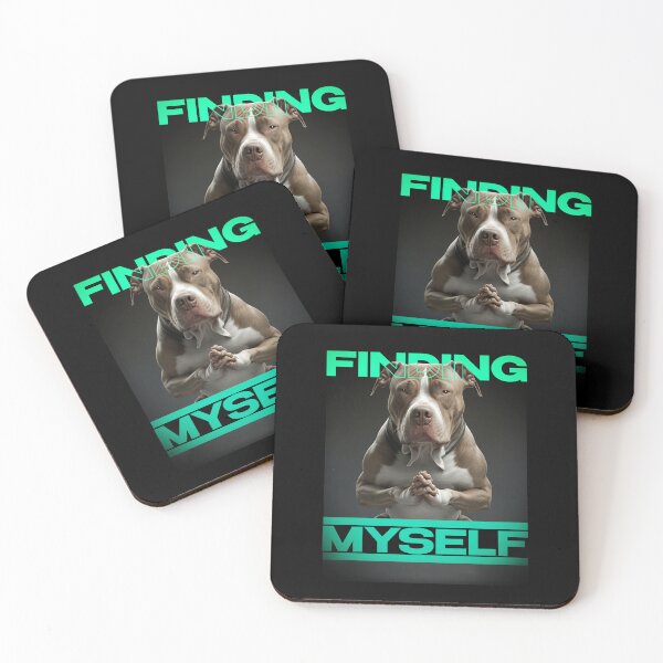 Item preview, wall art, find yourself, yoga, practicing yoga - pitbull doing yoga designed and sold by LunarVision.