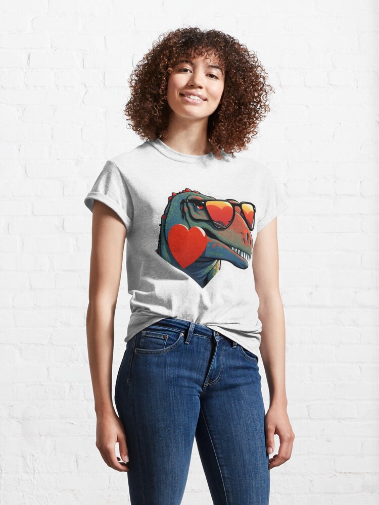 Discover Cute Heart Dinosaur Classic T-Shirt