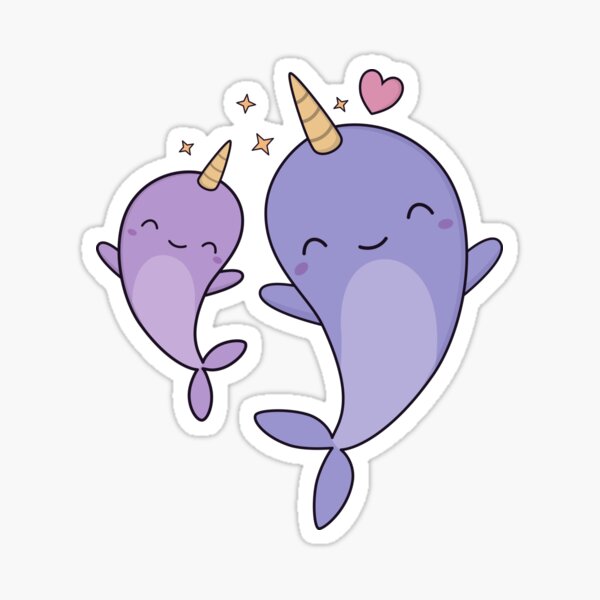 Item preview, Kawaii Cute Narwhals Are Happy designed and sold by wordsberry.