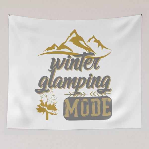 Item preview, winter glamping mode, forest river sun inside tree pine designed and sold by movie-popcorn.