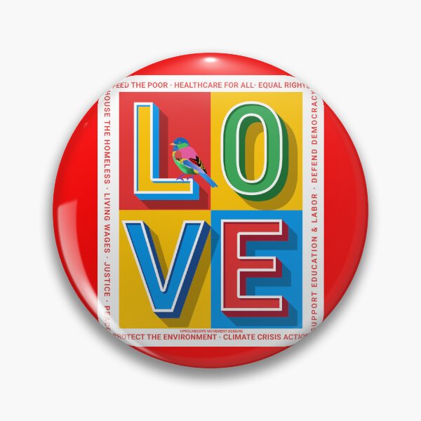 Item preview, PMD00389 Progressive Movement Designs Love colorful Valentine or for any day for Progressives with 12 goals  designed and sold by ProgressiveLeft.