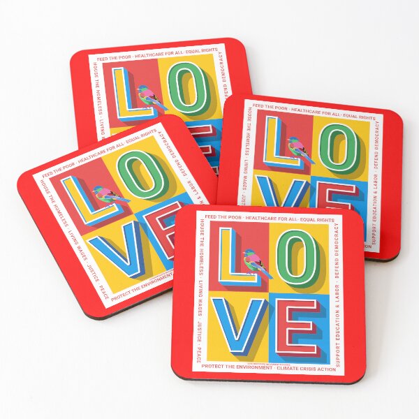 Item preview, PMD00389 Progressive Movement Designs Love colorful Valentine or for any day for Progressives with 12 goals  designed and sold by ProgressiveLeft.