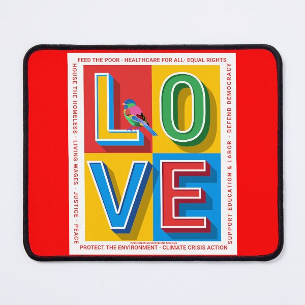 Item preview, PMD00389 Progressive Movement Designs Love colorful Valentine or for any day for Progressives with 12 goals  designed and sold by ProgressiveLeft.