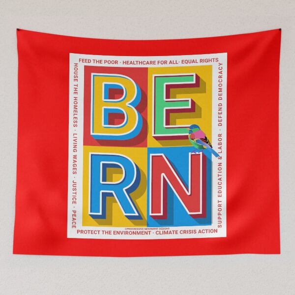 Item preview, PMD00390 Progressive Movement Designs Bern colorful Valentine or for any day for Progressives Bernie Sanders supporters designed and sold by ProgressiveLeft.