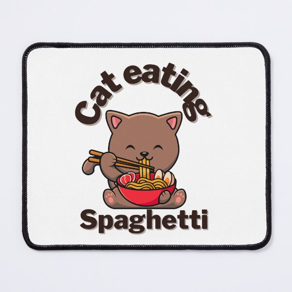Item preview,  Cat eating spaghetti  designed and sold by Tienda-Vane.