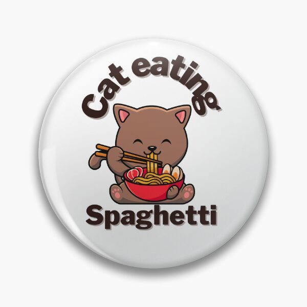 Item preview,  Cat eating spaghetti  designed and sold by Tienda-Vane.