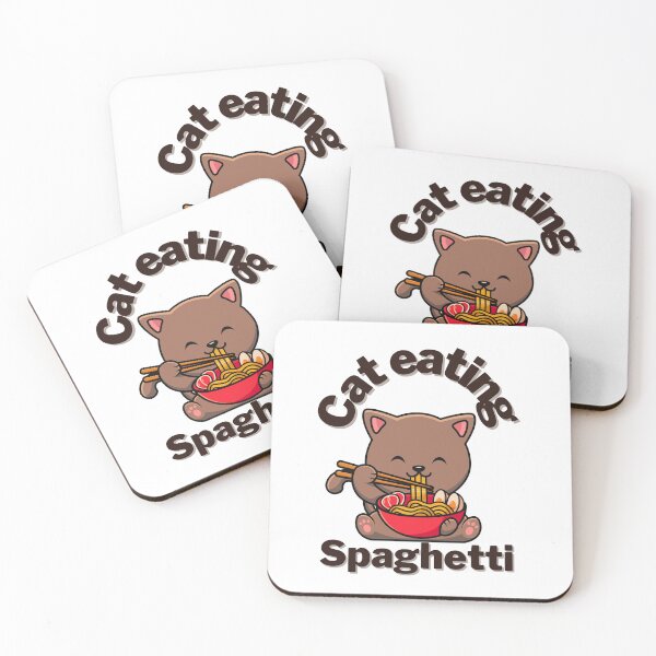 Item preview,  Cat eating spaghetti  designed and sold by Tienda-Vane.
