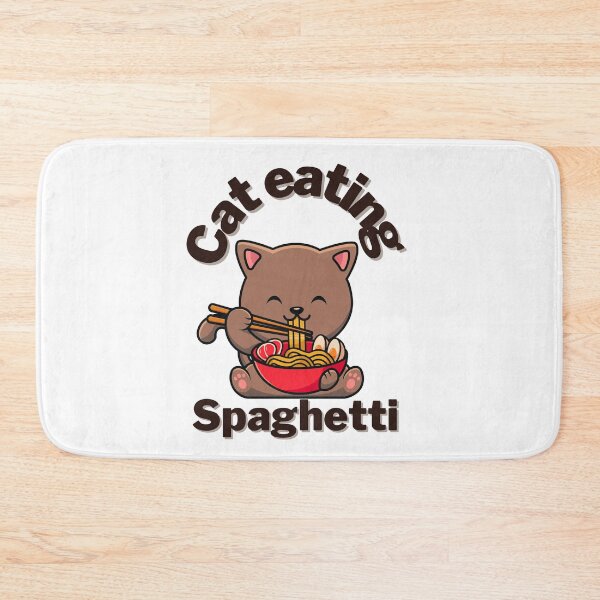 Item preview,  Cat eating spaghetti  designed and sold by Tienda-Vane.