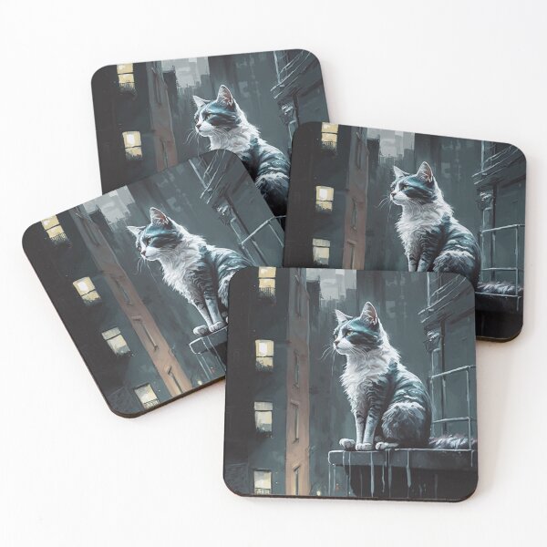 Item preview, Enhance Your Home with Midnight City Cat Impressionist Painting designed and sold by senouz.
