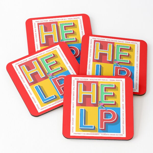 Item preview, PMD00392 Progressive Movement Designs HELP colorful Valentine or for any day for Progressives Bernie Sanders supporters designed and sold by ProgressiveLeft.