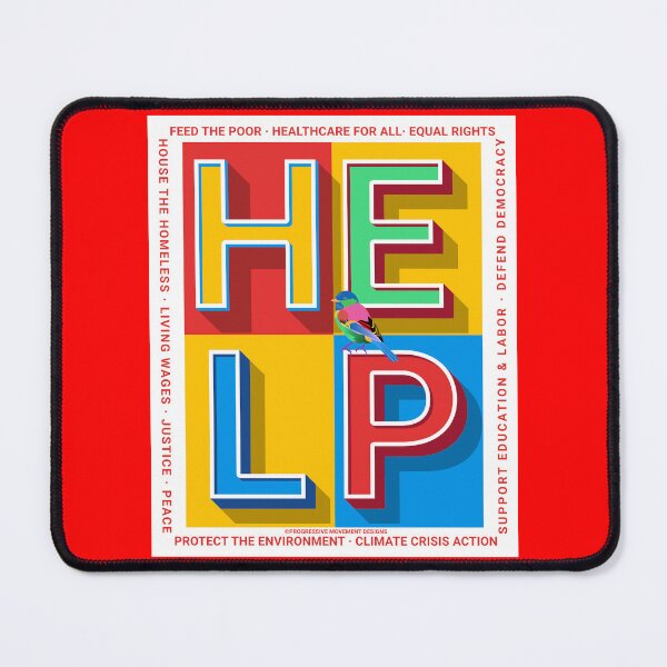 Item preview, PMD00392 Progressive Movement Designs HELP colorful Valentine or for any day for Progressives Bernie Sanders supporters designed and sold by ProgressiveLeft.