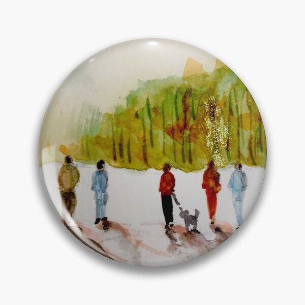 Item preview, People walking towards the woods.  designed and sold by watercolorsLiz.