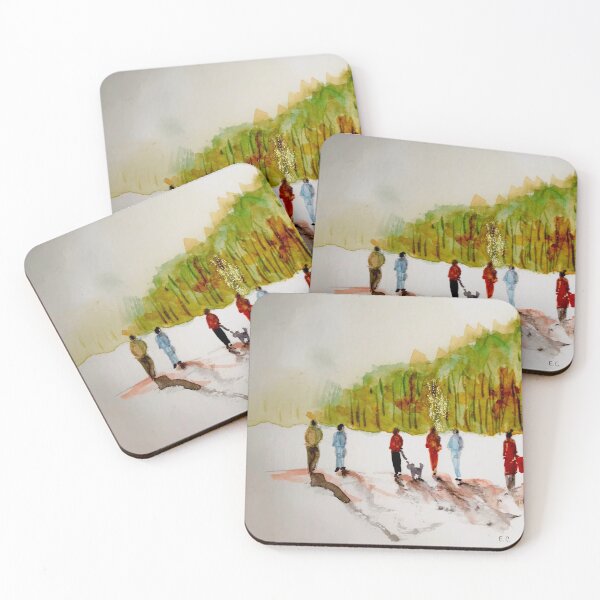 Item preview, People walking towards the woods.  designed and sold by watercolorsLiz.