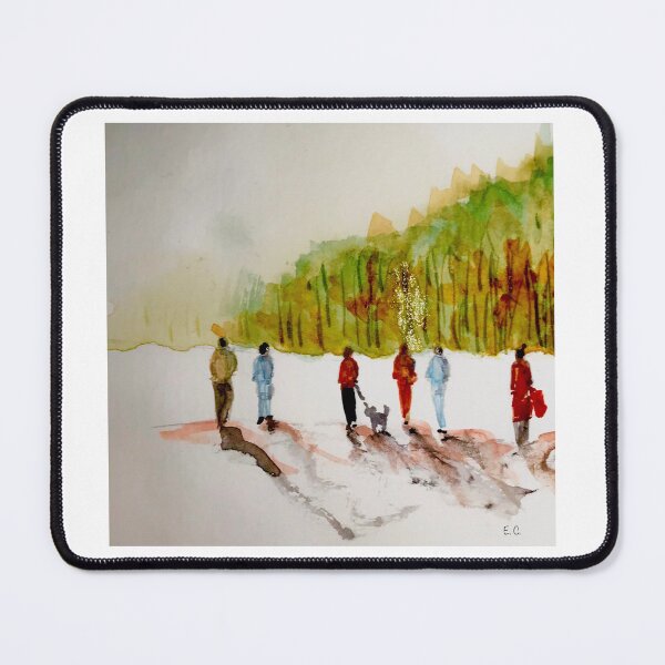Item preview, People walking towards the woods.  designed and sold by watercolorsLiz.