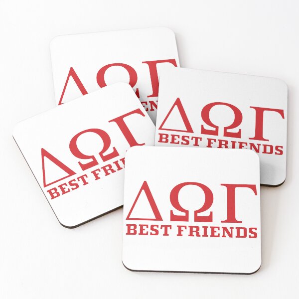 Item preview, DOG - Best Friends - Greek letters - Delta Omega Gamma - Red with White Outline designed and sold by 8PawsStudio.