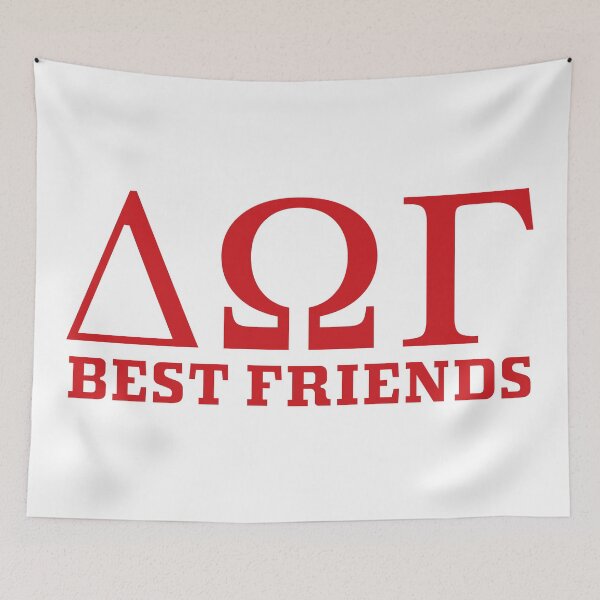Item preview, DOG - Best Friends - Greek letters - Delta Omega Gamma - Red with White Outline designed and sold by 8PawsStudio.