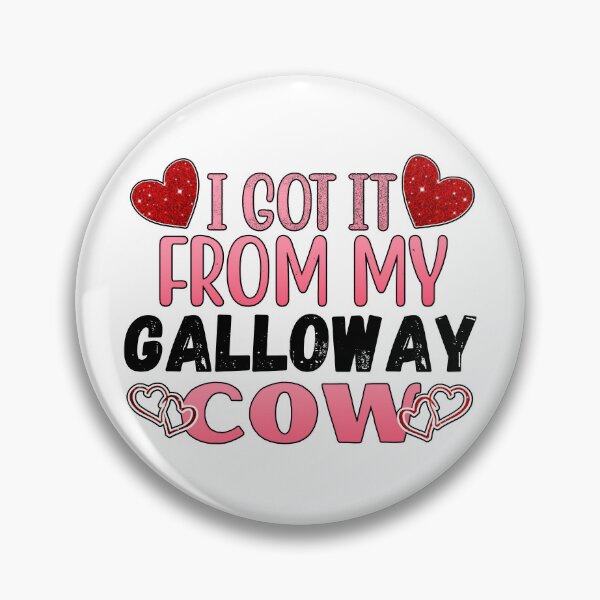 Item preview, White version of I got it from my Galloway cows Lovely Valentine hearts designed and sold by FarmsteadAcers.